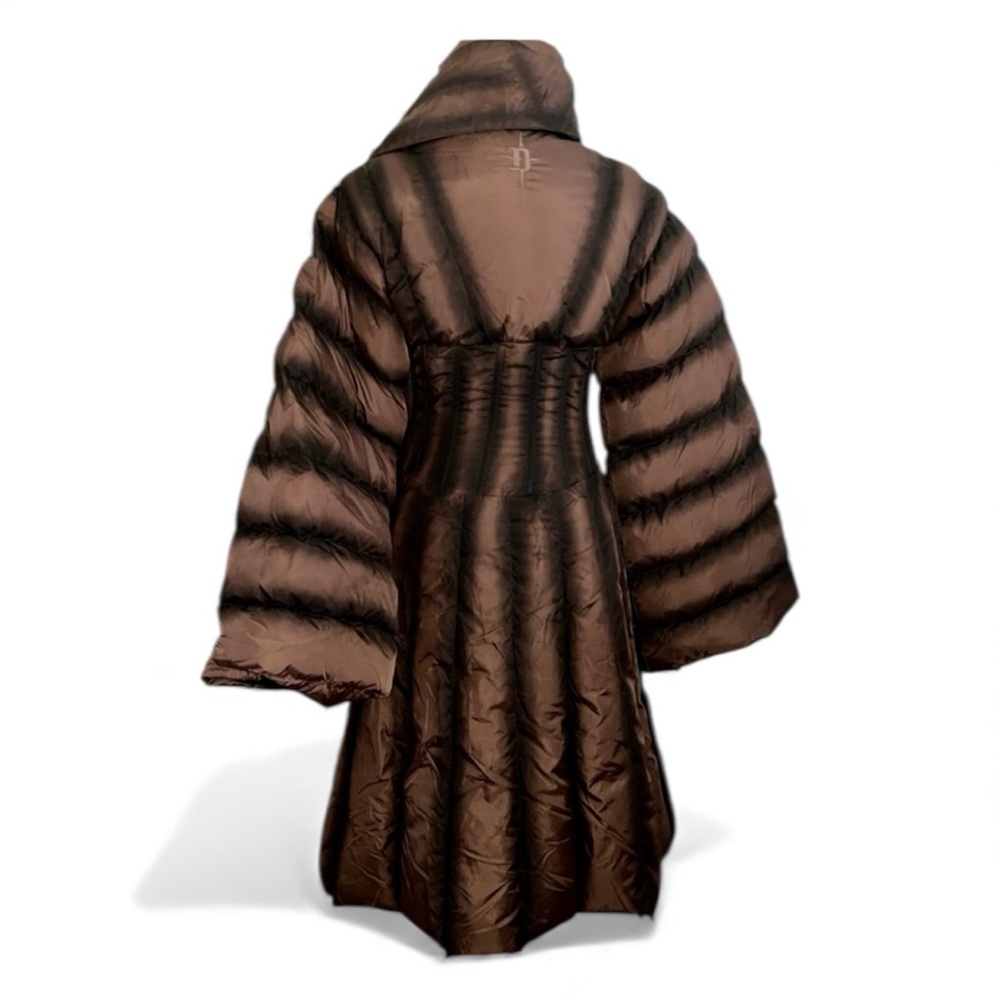 Dolls Kill Darker Waves Brown Puffer trench jacket size XXS